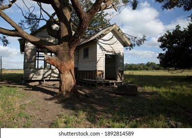 Old Abandoned Country Primary School House In Gippsland Near Warragul, In Rural Victoria, Australia.