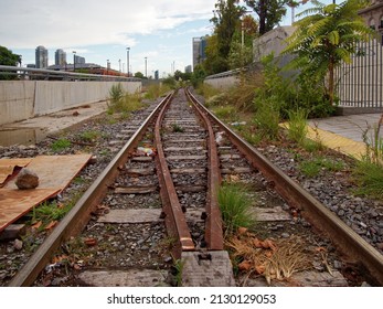 Old Abandoned Empty Train Tracks