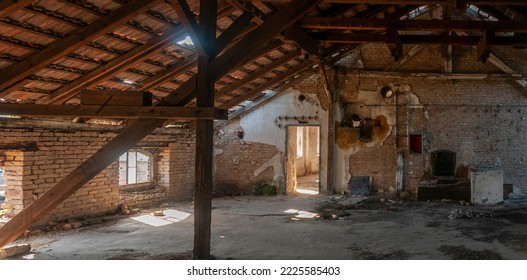 Old abandoned historic brick brewery in Budapest  Hungary