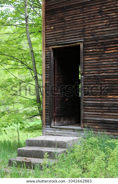Old Abandoned House Door Propped Open Stock Image Download Now