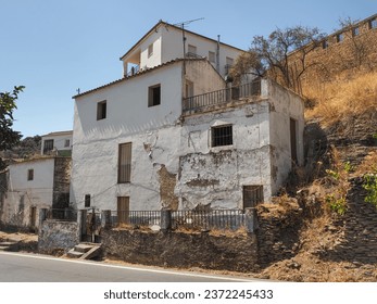 Old, abandoned house in Setenil de Las Bodegas, Spain. Traditional Spanish architecture.