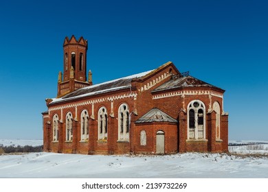 Old Abandoned Lutheran Church Walter In Winter.