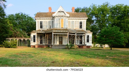 An Old Abandoned Mansion In Ruins