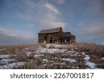 Old abandoned post office near Mossleigh, Alberta.