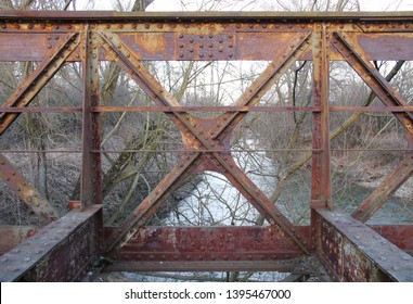 old abandoned railway bridge near Studenka, Czech Republic