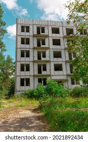 Old Abandoned Russian Soviet Time Block Building Khrushchyovka In Baltic's 