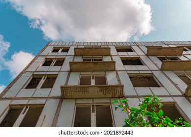 Old Abandoned Russian Soviet Time Block Building Khrushchyovka In Baltic's 