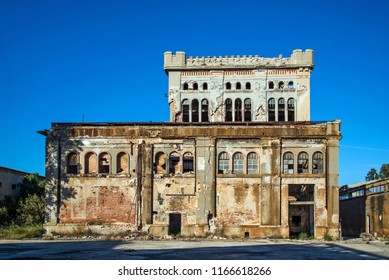 The Old And Abandoned Spirit Factory Kronos In Elefsina, Greece. 