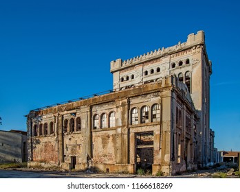 The Old And Abandoned Spirit Factory Kronos In Elefsina, Greece. 