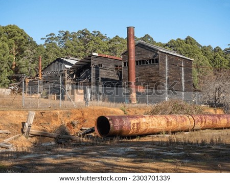 An old, abandoned steam sawmill at Donnelly River Village in Western Australia.