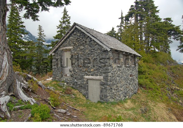 Old Abandoned Stone Cabin Woods Stock Photo Edit Now 89671768