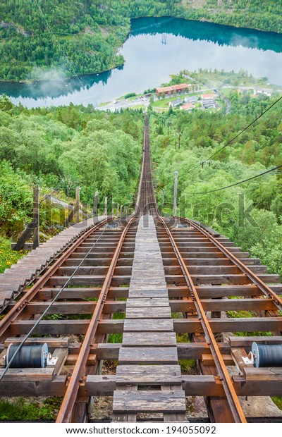 Old\
abandoned train on the way to Trolltunga,\
Norway