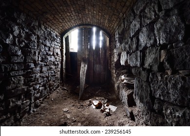 Old Abandoned Warehouses In A Dungeons. Riga, Latvia