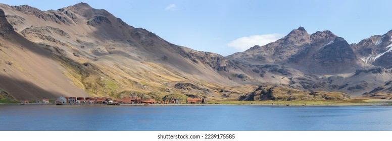 old abandoned whaling station in Stomness Harbour, South Georgia - Shutterstock ID 2239175585