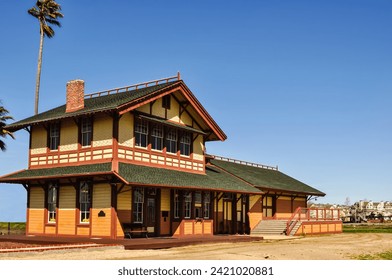 Old abandoned wooden railway train station. No data licensing. - Powered by Shutterstock