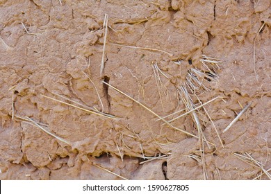 Old Adobe Wall. Rural Background.