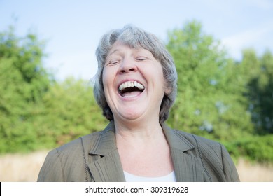 Old Age Woman Laughing Out Loud