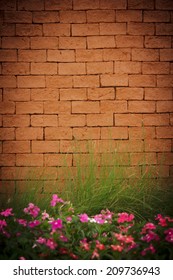 Old, aged brick wall background Stock Photo