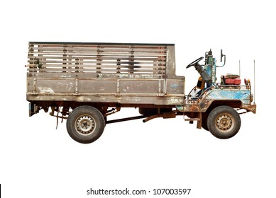 Old Agriculture Truck Isolated On White