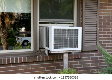 Old air conditioner in a window
