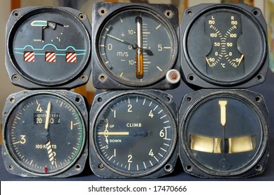 Old airplane and helicopter flying gages