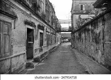 Old Alleyway in Black and White - Powered by Shutterstock
