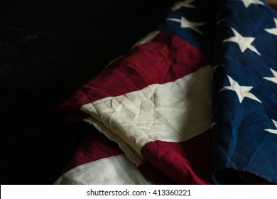 Old American flag background for Memorial Day or 4th of July or Dependence Day