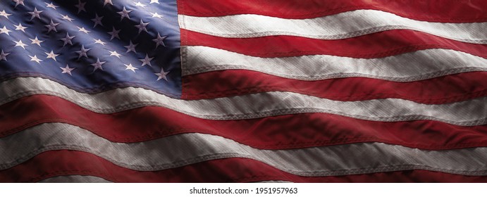 Old American Flag For Memorial Day