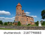 Old ancient catholic church of St Michael in Gnezno, Grodno region, Belarus.