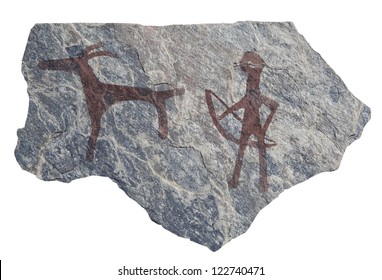 Old ancient petroglyph. Bronze age
