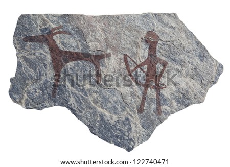 Old ancient petroglyph. Bronze age