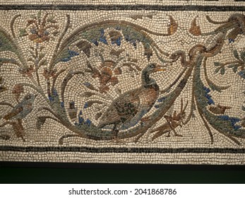 Old Ancient Roman Mosaic Detail