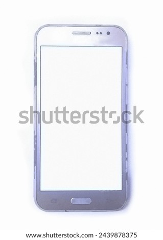Old android phone with white screen and background 