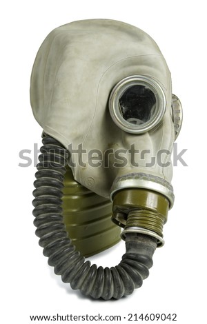 Old Anti-Gas Mask Isolated on White