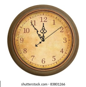 Old Antique Clock Isolated