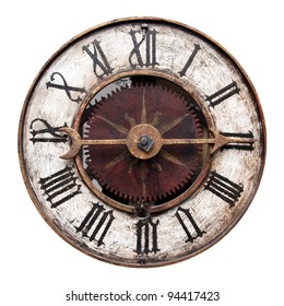 Old Antique Clock Isolated On White - Shutterstock ID 94417423