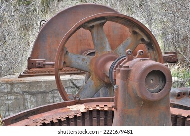 Old Antique Power Generation Station, Rusty And Obsolete.