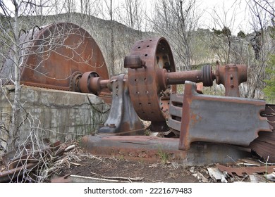 Old Antique Power Generation Station, Rusty And Obsolete.