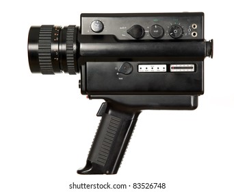 Old Antique Video Camera On White Background