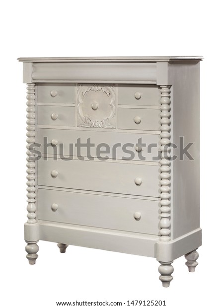 Old Antique White Painted Dresser Drawers Stock Photo Edit Now