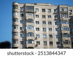 old apartment block from the communist period in Bucharest, Romania.