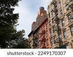 Old Apartment Buildings with Fire Escapes on the Lower East Side of New York City