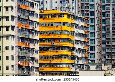 Old apartment buildings in hong kong