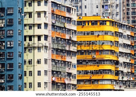 Old apartment buildings in hong kong
