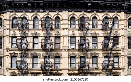 Old Apartment Buildings In The Lower East Side Neighborhood Of New York City NYC