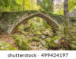 Old arched stoned bridge in Tsagarada and one of the most beautiful sightseeing of Pelion mountain. Magnesia - Greece