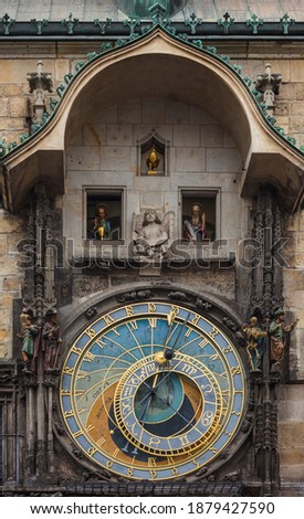 Old Astronomical clock in Prague - Czech Republic - travel and architecture background