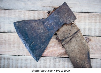 Old axe.  close-up