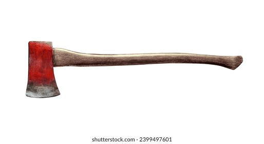 Old axe isolated on a white background