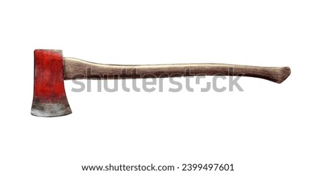 Old axe isolated on a white background